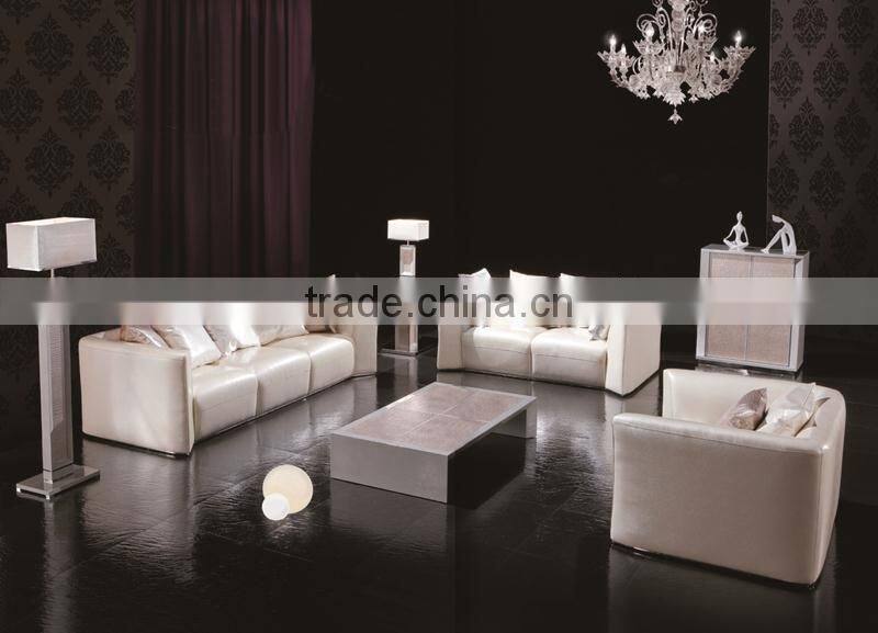 JR8023 elegant chic contemporary white cow leather Foshan cheap sofa customized factory supplier