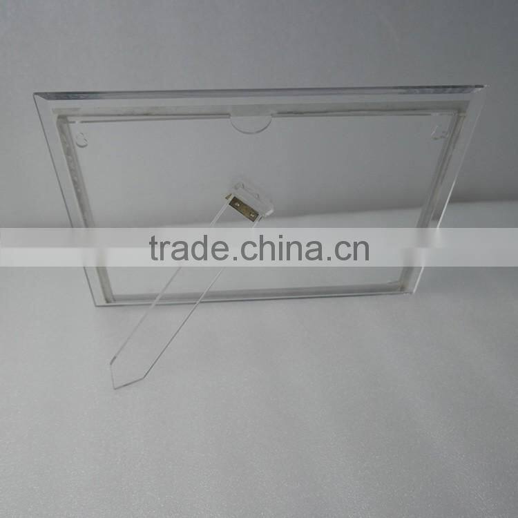 Crystal transparent acrylic photo frame a4 with support at back