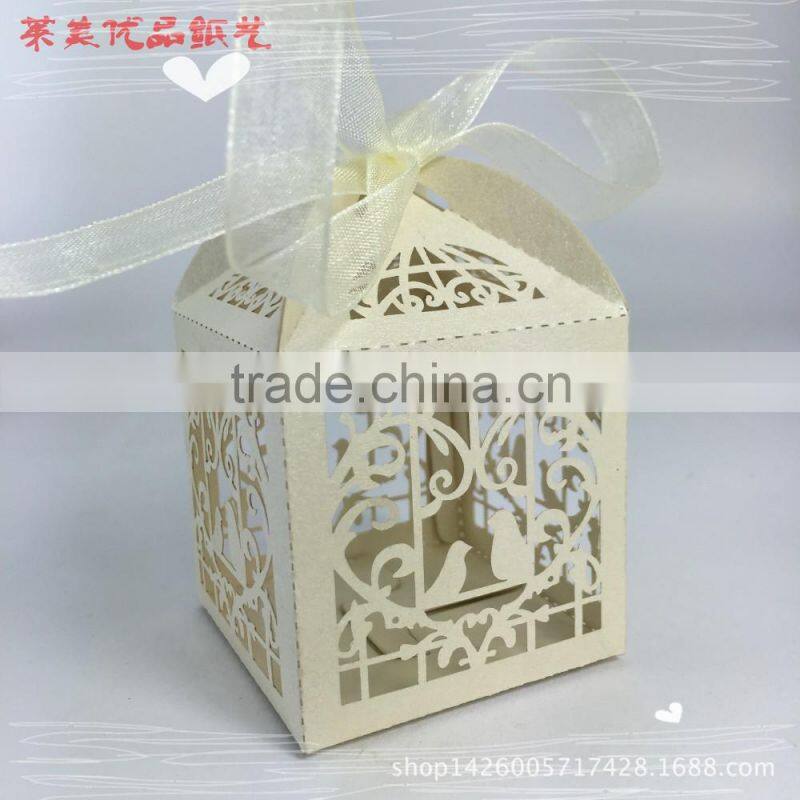 Customized foldable sweet wedding candy box romantic paper wedding box