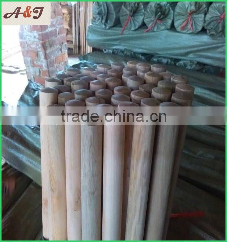 natural broom handles wholesale with one end flat