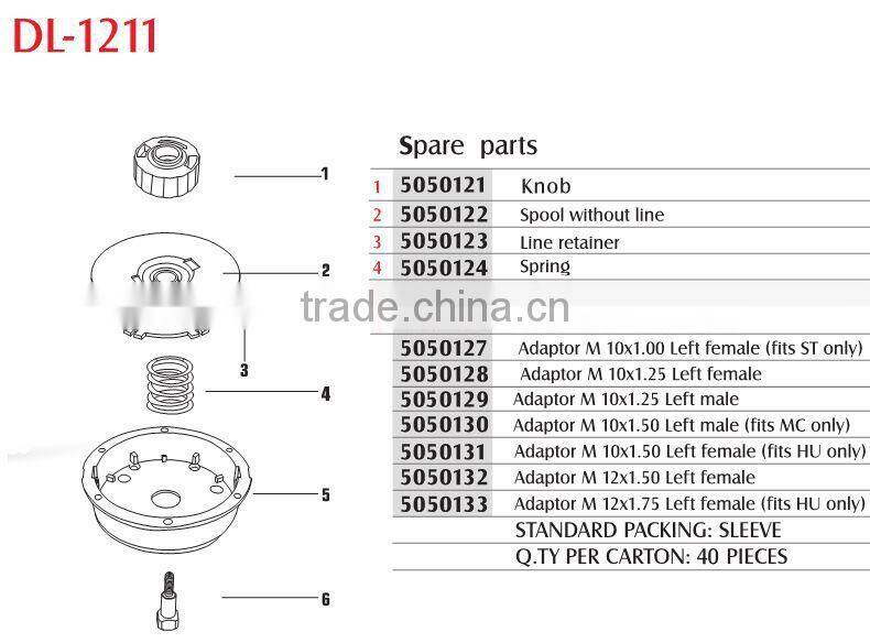 weed eater spare parts nylon grass trimmer brush cutter head