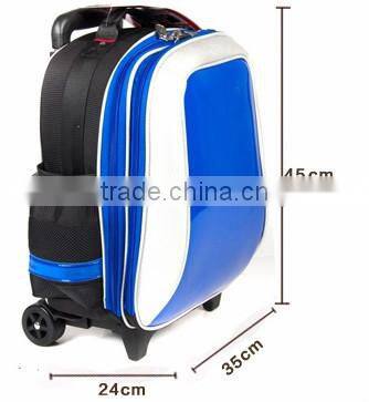 2015 Newest design fashion kids trolley school bag with PU leather