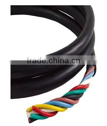 S10095 7 Way Plug Inline Black Trailer Cord Trailer Cable