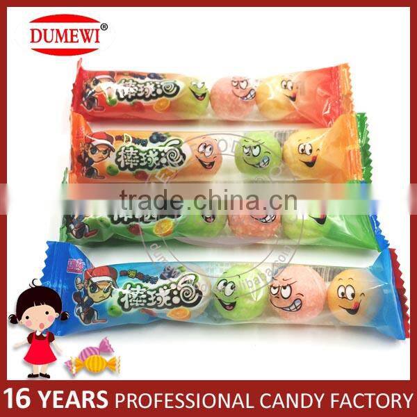 Baseball Candy Fruit Hollow Round Bubble Gum