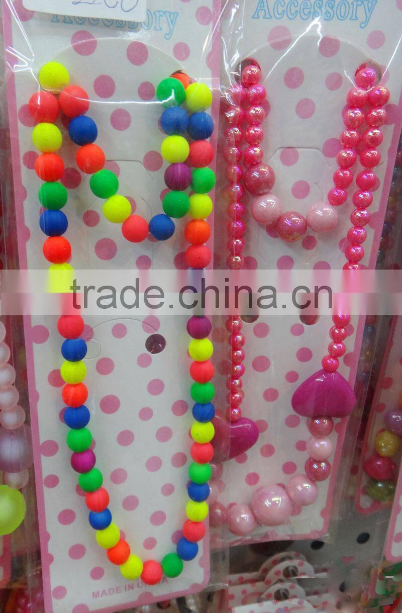 2014 Summer Hot Sale Cheap Candy Color Coral Beads Necklace Set for Pricess Girls