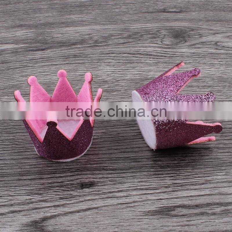 fabric lace flower crown with glitter clip for kids hair accessories