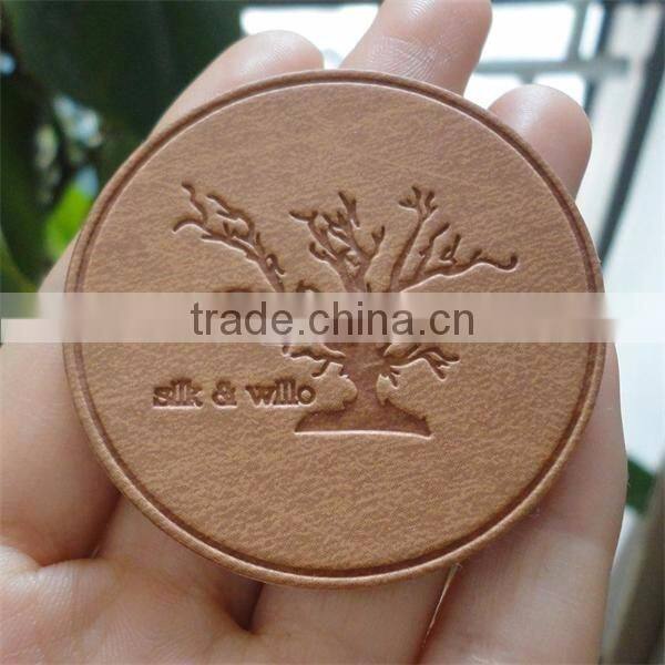 2017 custom factory direct factory high quality PU leather label for garments