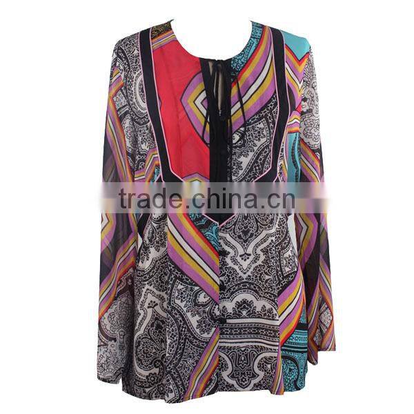 Most comfortable long sleeve new designed ladies cotton tunics