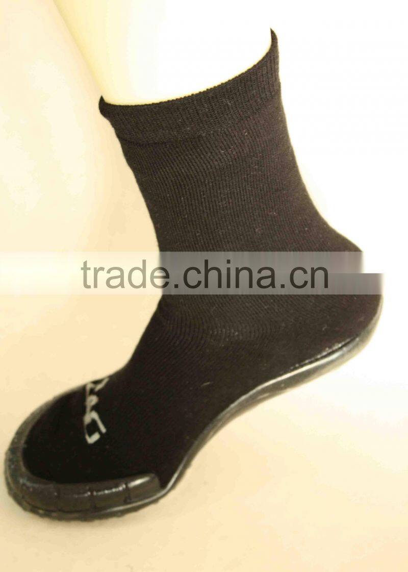 Man knitted socks with rubber soles