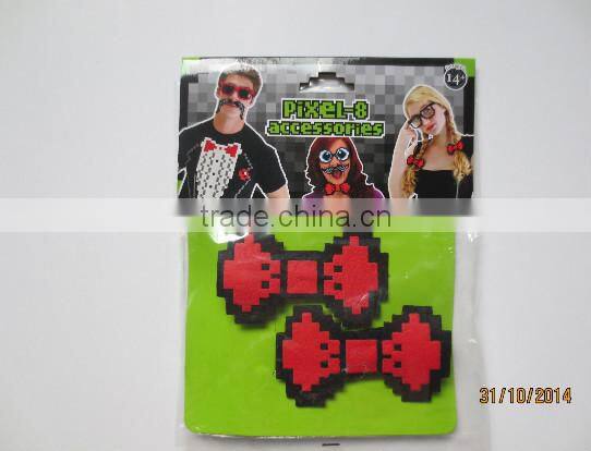 2015 latest Acrylic Pixelated Bow Tie ,bowknot plastic bow tie Brooch