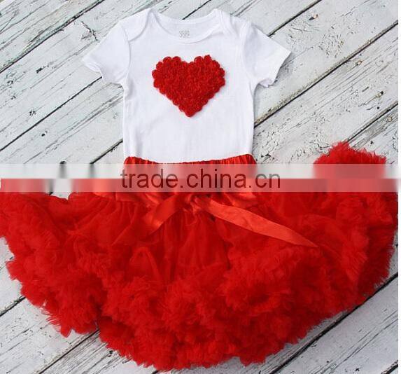 Patriotic Pettiskirts Sets Girls Clothing Cotton Top Set Skirts Chiffon Pettiskirt Set TuTu
