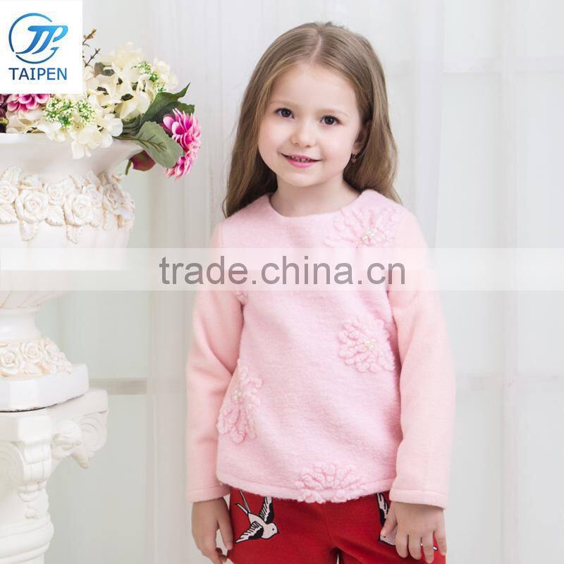 2017 Spring Girls Knnitted T Shirt Kids High Neck Base Shirt Girls Pullover Top