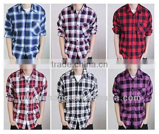 Wholesale different colors plaid flannel shirt with cheap price