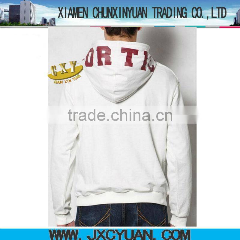 Fashion mens high quality hoodie coats with custom printing and pocket