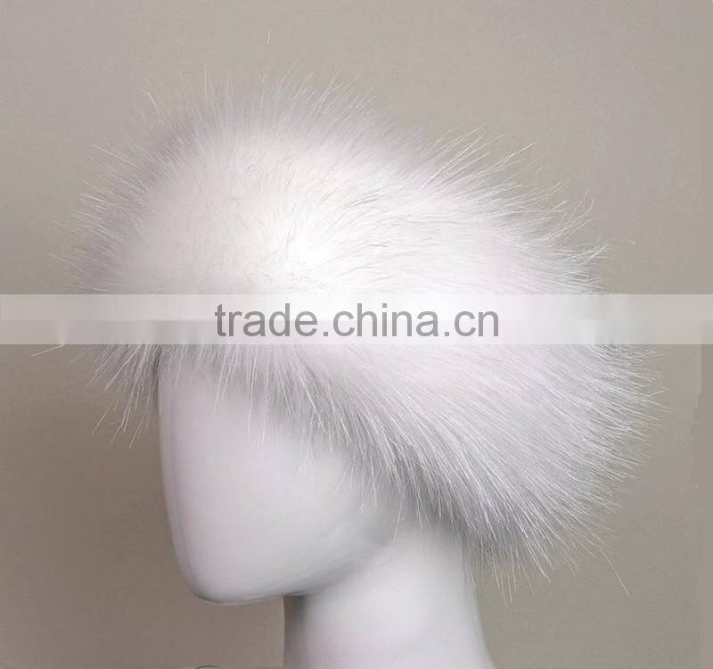 Winter headwear three colors headband faux fur hat with russian style fox fur cap hats
