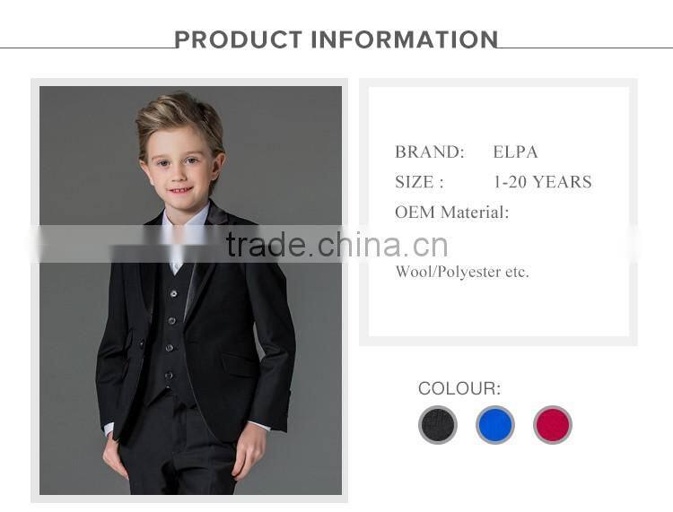 ELPA designer 3 piece fashion formal blue flower kids boys slim fit suit