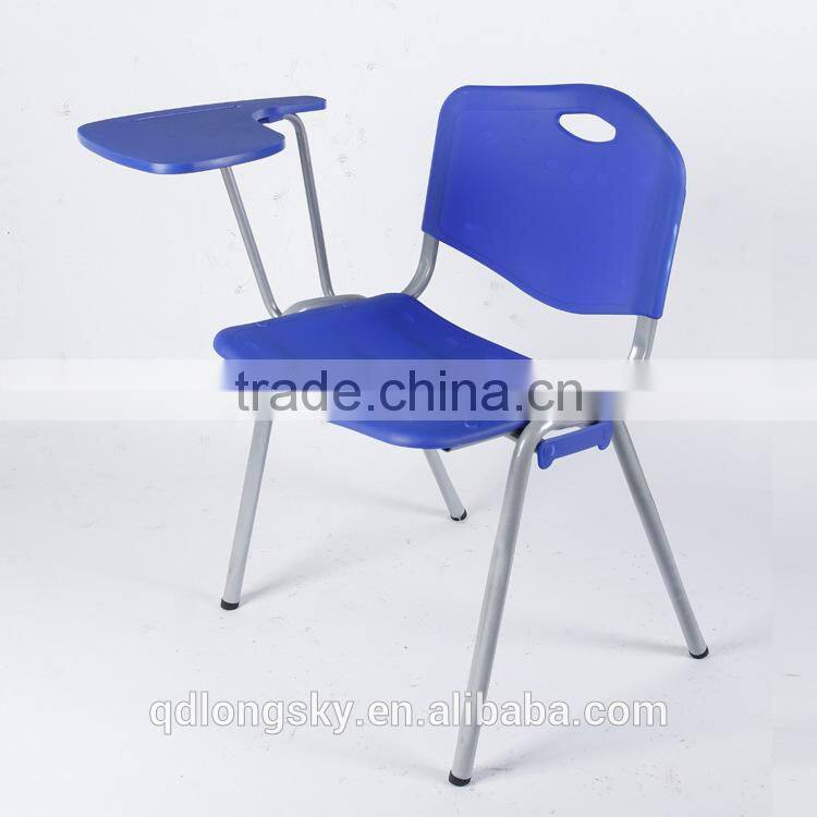 LS-4024A cheap Platic conference chairs with writing tablet,classroom chairs with writing pad
