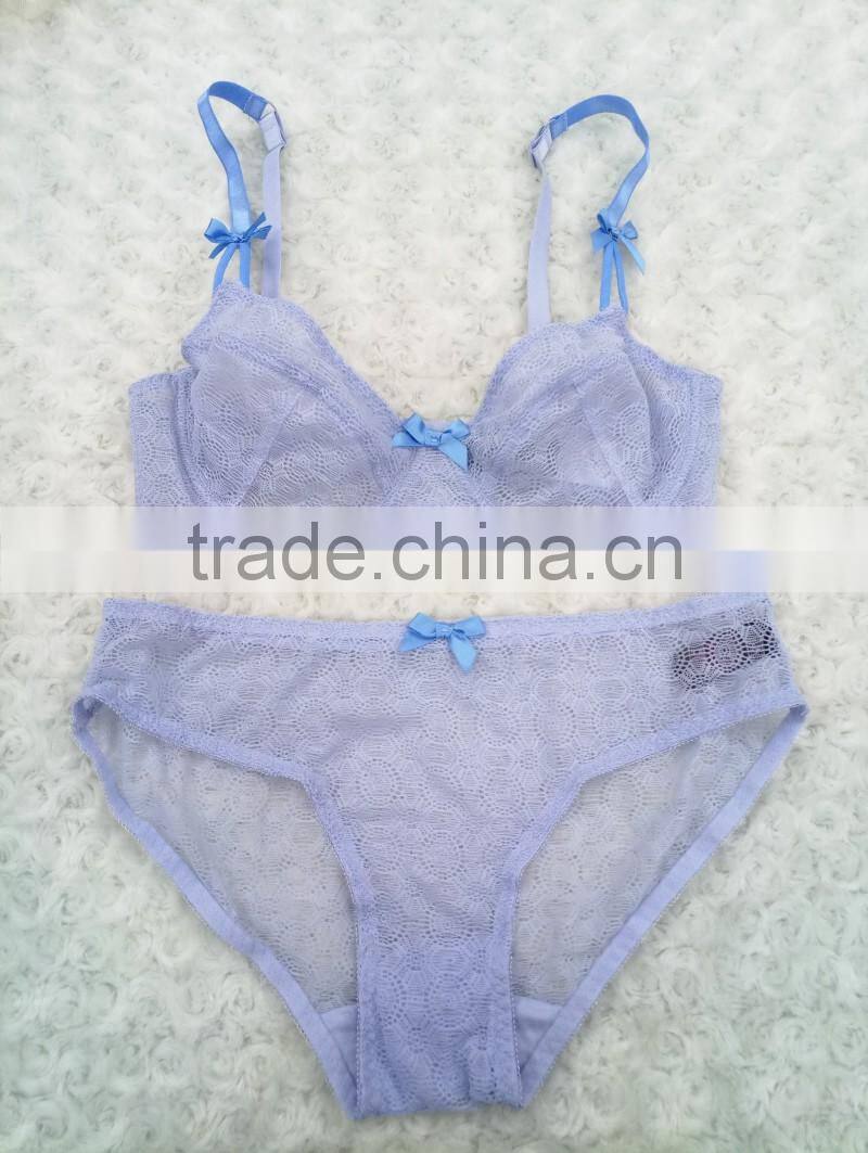 new design Underwear Women lovely Lace bralette and brief Set fashion lingerie