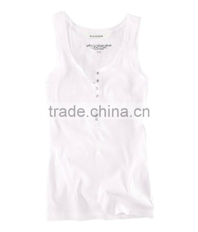 Rib-Knit Jersey Vest with Press-Studs at Top