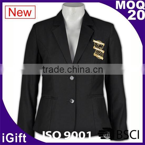 two button good quality anti-wrinkle customizable womens suit nice black suits for women