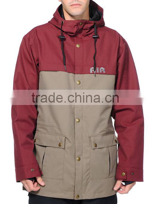 Fashion Style Double Color Stitching Snowboard Jacket Waterproof