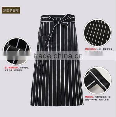 Hotel kitchen promotional advertising terylene black half-length work order processing custom logo manufacturers wholesale apron