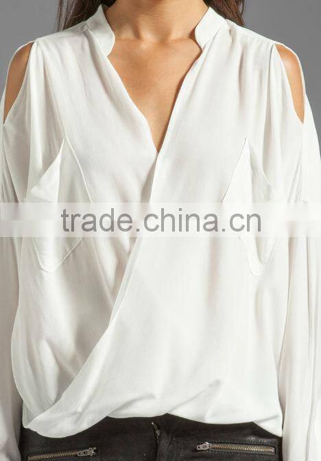 twist wrap front blouse