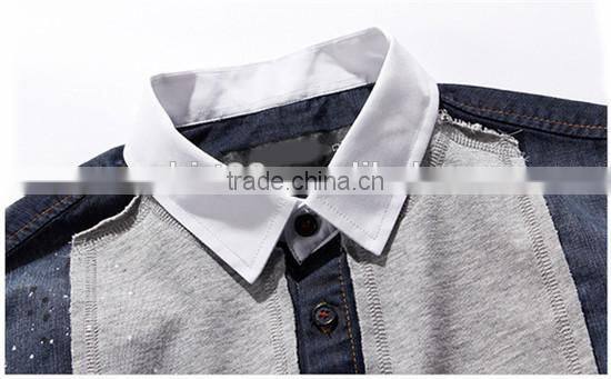 2016 men denim shirts wholesale , men denim casual shirt
