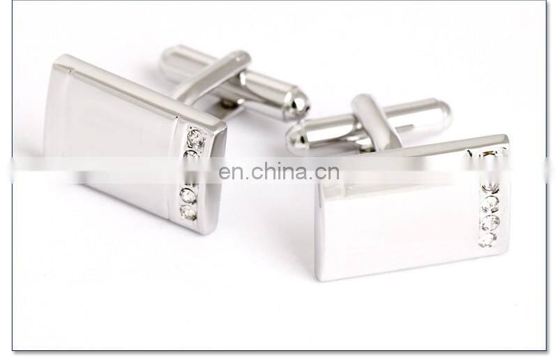 Delicate Rhinestone Simple Jewelry Men Shirt Cufflinks