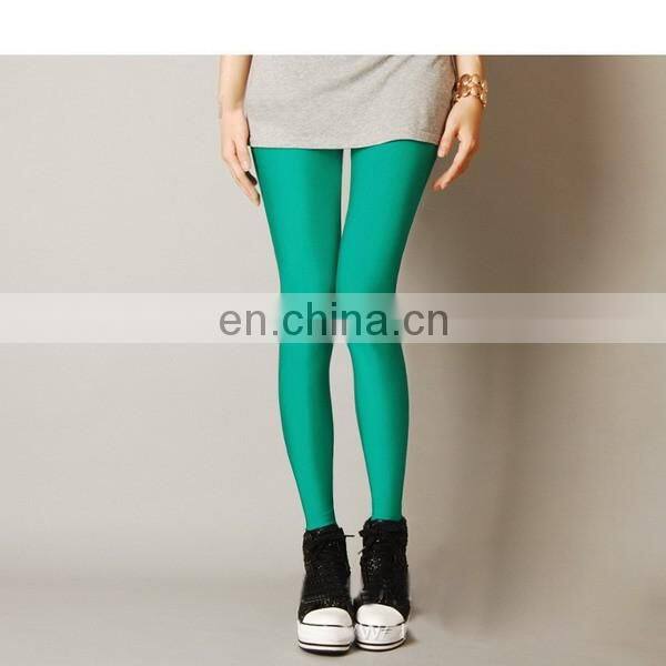 Multi Colors Pure Color Fluorescent Leggings For Ladies Trendy Leggings
