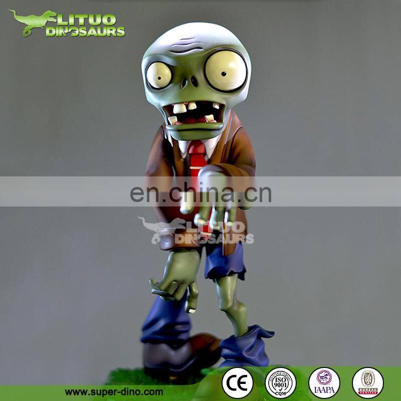 Fiberglass Game Figure Statue Zombie for Shopping Mall Ornament and Entertainment