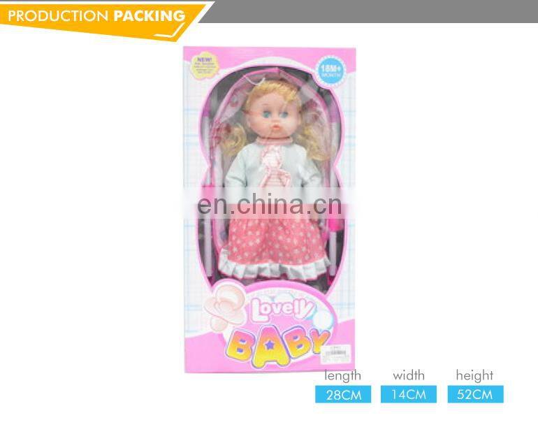 Hot sales girls toy set iron 2 in 1 baby doll pram stroller