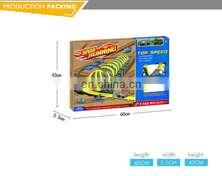 Newest invincible pull back slot car toys magic top speed twister tracks