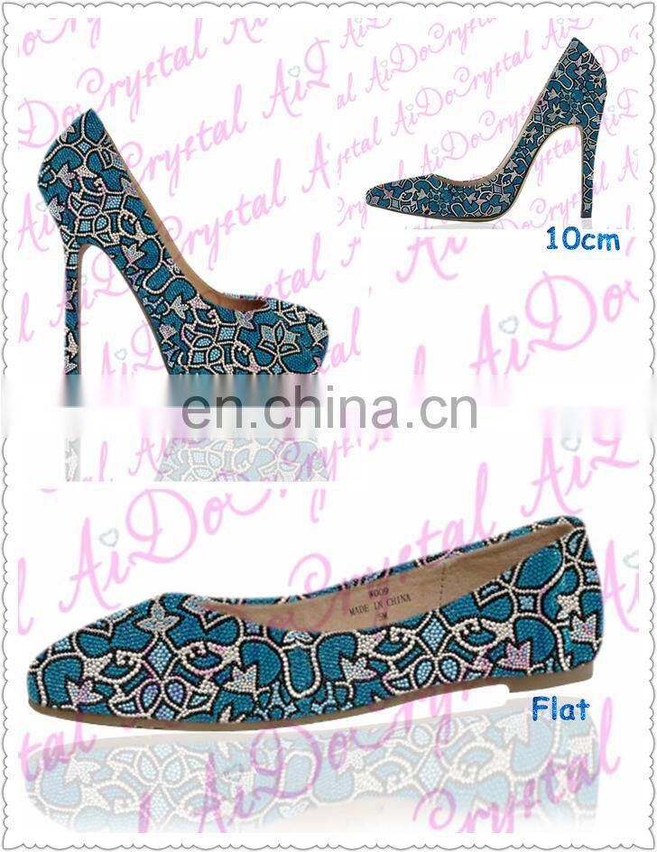 Aidocrystal 2015 new arrival hot sale fashion flat shoes pretty fashion italian shoes and bags to match women
