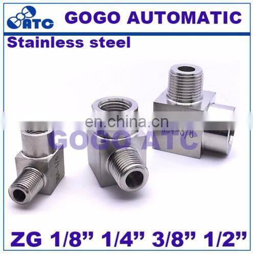 Quick coupler 1/4 male to female thread elbow Right angle fittings stainless steel 304 L type connectors