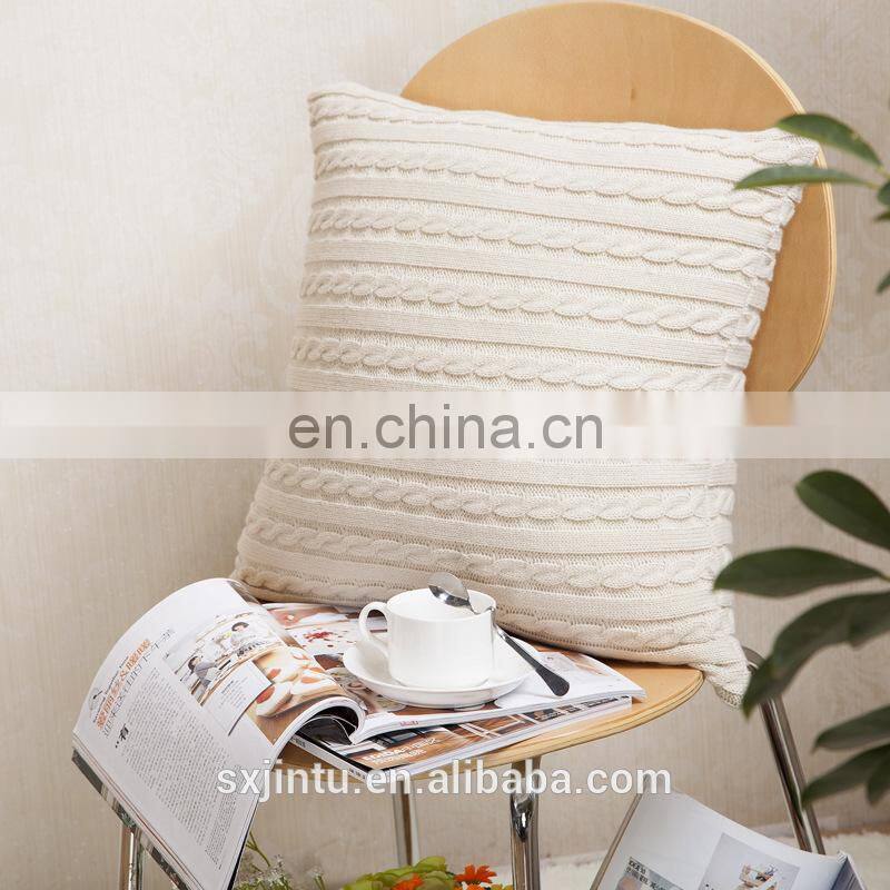 wool knitting square cushion throw pillow cover
