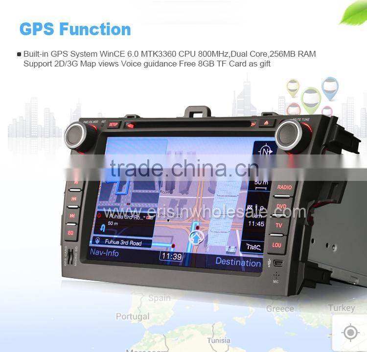 Erisin ES8288M 8" Toyota Corolla 2 Din Car Muiltmedia System with GPS
