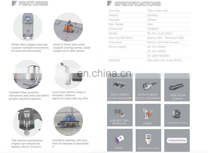 Oceanographic Survey USV Platform Unmanned boat