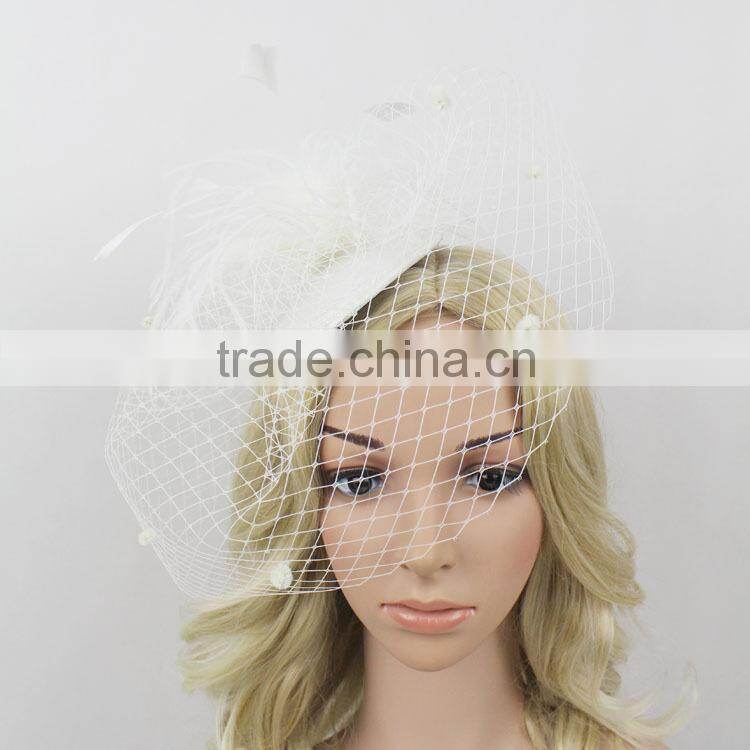 New Coming Hairclip Fascinator Mini Hat With Veiling