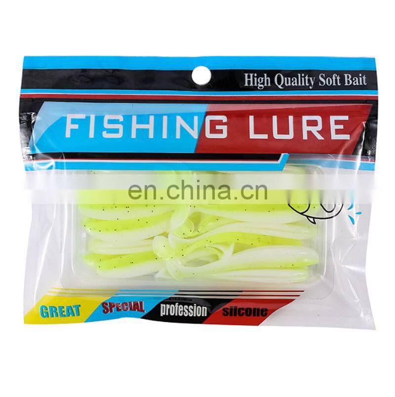 20pcs/bag Pesca 60mm 1.5g Soft Fishing Lure Double Color Tiddler Baits LuresSaltwater Paddle Tail Soft Lure