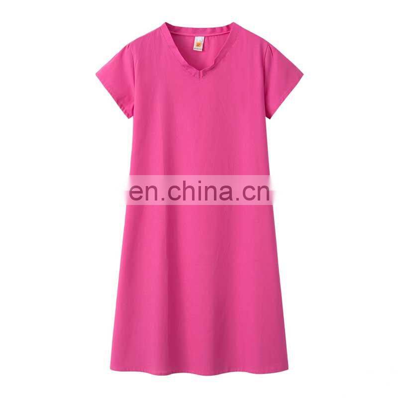 Custom LOGO Women Summer T-shirt Dresses Casual Loose Swing Flare Short Sleeve Beach V-neck Plus Size Tank Tops Dress S-5XL