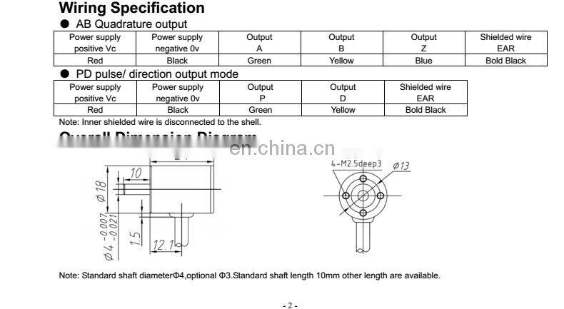 HPE18 angle sensor 5v hall effect 1024ppr Rotary encoder