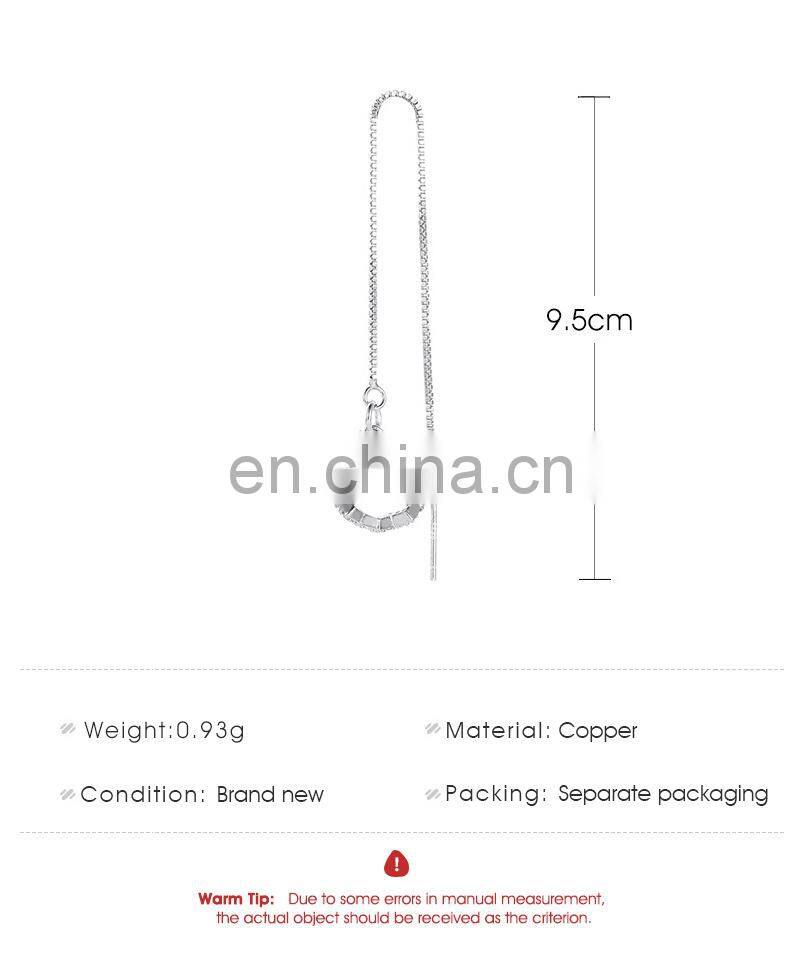 1PC Ear Clip Long Tassel Earrings for Women 2021 Zircon Ear Cuff Earring Ear Line Fashion Jewelry Gift