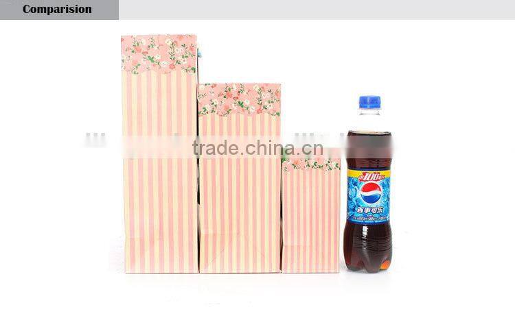 pink stripes custom gift paper bag door gift paper bag set