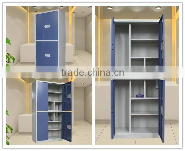 Wholesale Price Metal Office Furniture Complete Open Door File Cabinet Blue Color 2 Tier Steel Filing Cabinet