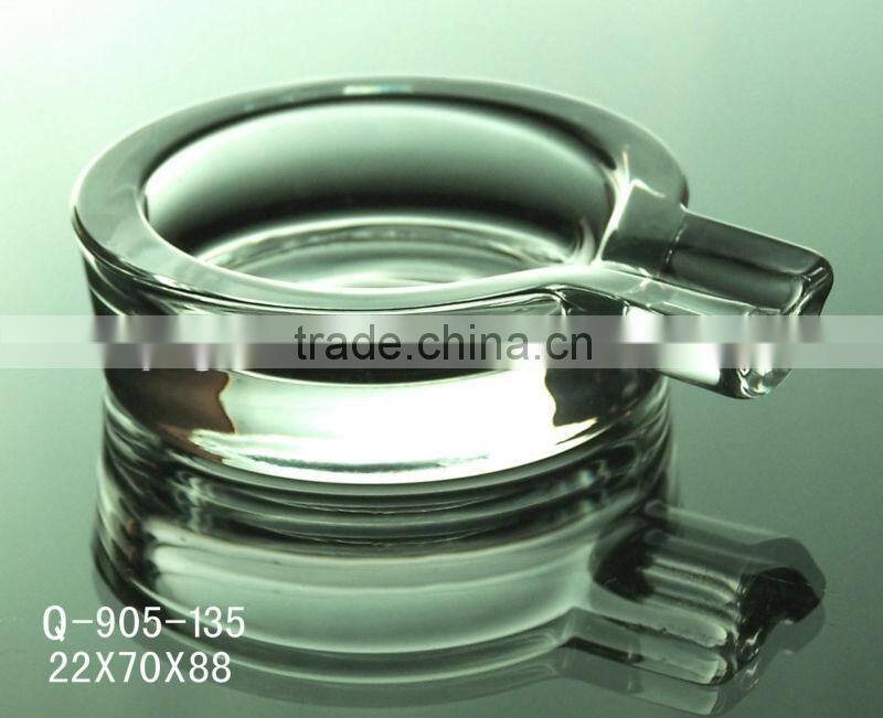 High Quality Round Clear Glass Cigar Ashtray