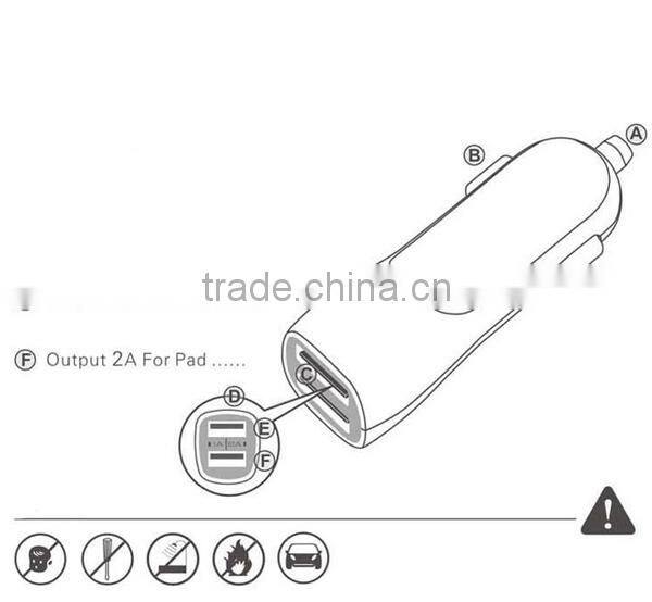 double usb car charger with led lighting logo original factory