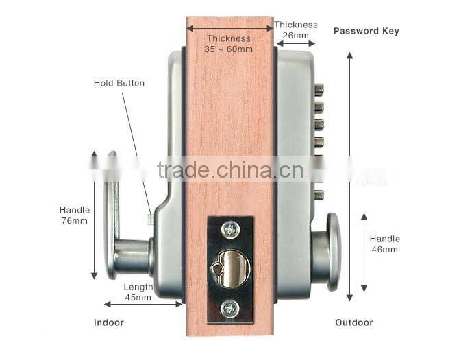 OSPON LOCKSIMTH MECHANICAL KEYLESS DIGITAL SPRING LATCH DOOR LOCK NEW STAIN CHROME OS600A