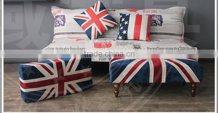 SF-1511 Union Jack Fabric Storage Ottoman
