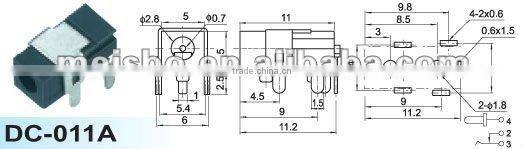 Universal male 1.65mm dc power jack for laptop